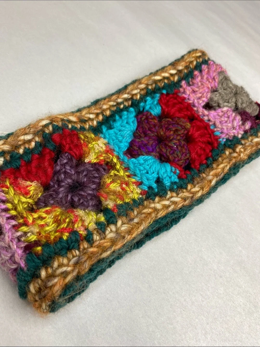 NWT Handmade Crochet Floral Knit Ear Warmer Headband Soft Cozy